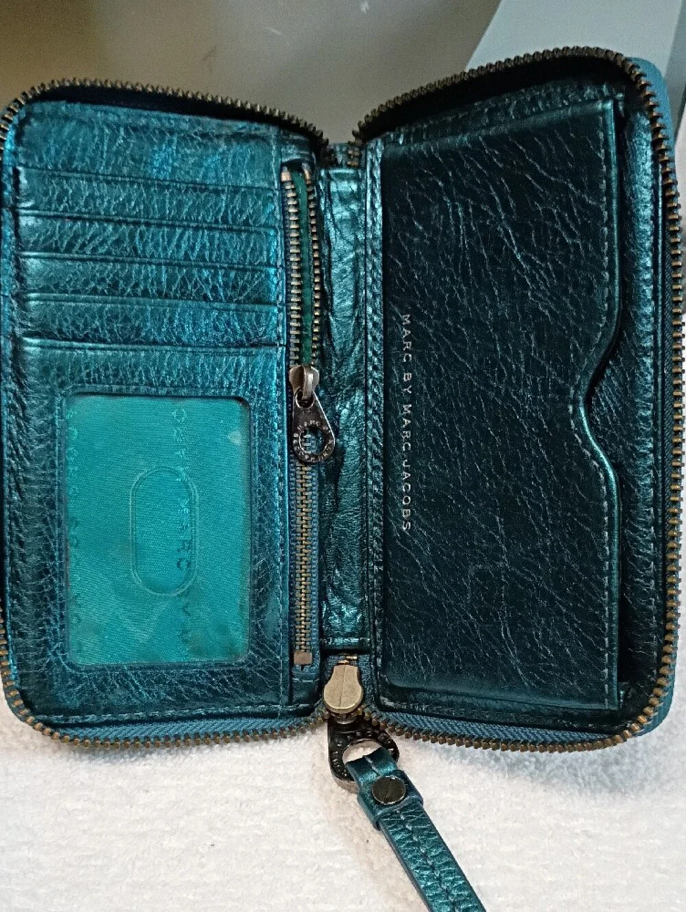 Marc by Marc Jacobs Metallic Teal Wristlet Clutch